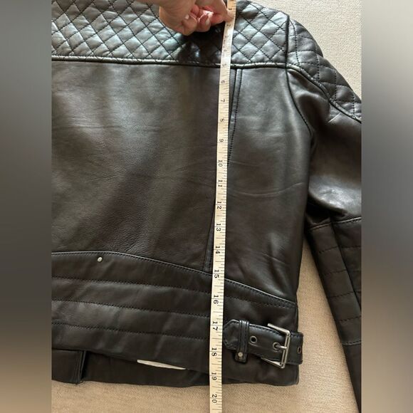 Marc New York Women Jacket Genuine Leather Quilted Small Black Moto Bikercore - Picture 16 of 16